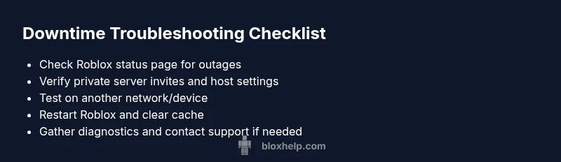 Checklist for Roblox private server downtime