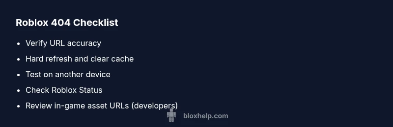 Checklist for Roblox 404 page not found fix