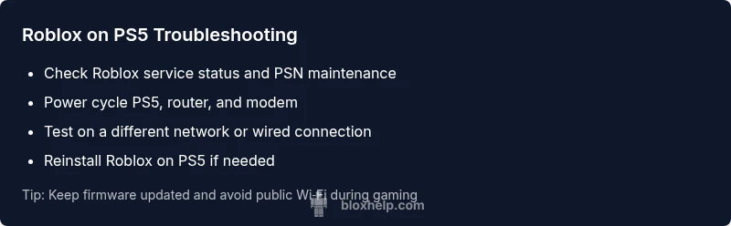 Checklist for fixing Roblox on PS5