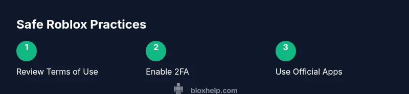 Infographic showing safe Roblox practices
