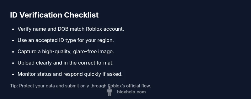 Checklist infographic for Roblox ID verification steps
