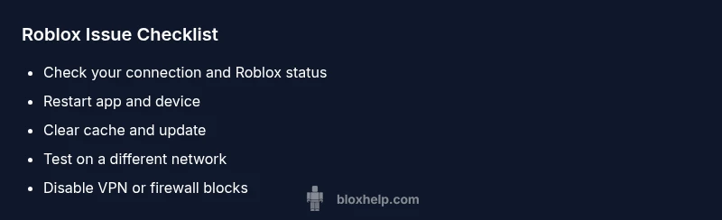 Checklist visual for Roblox issue troubleshooting