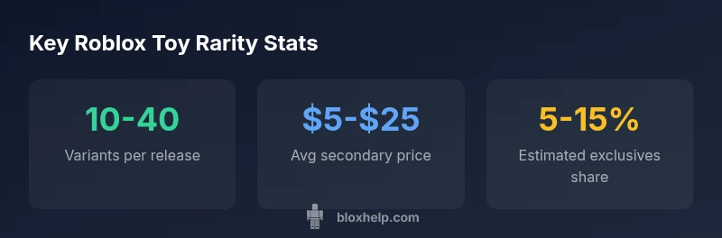 Infographic showing Roblox toy rarity stats